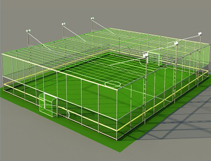 Cage football field fencing system