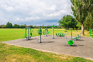 What are the requirements for installing outdoor fitness equipment